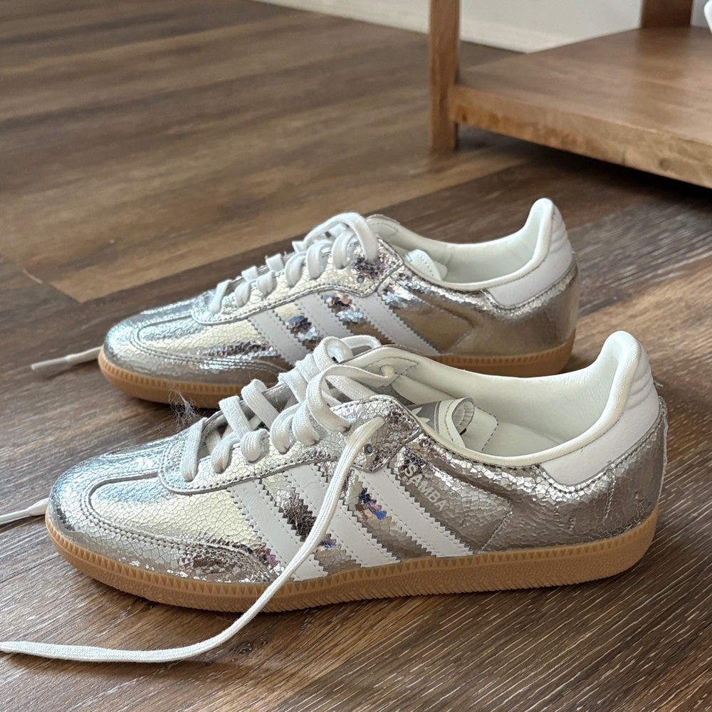 Adidas Metallic Silver Sneakers - Picture 2 of 5